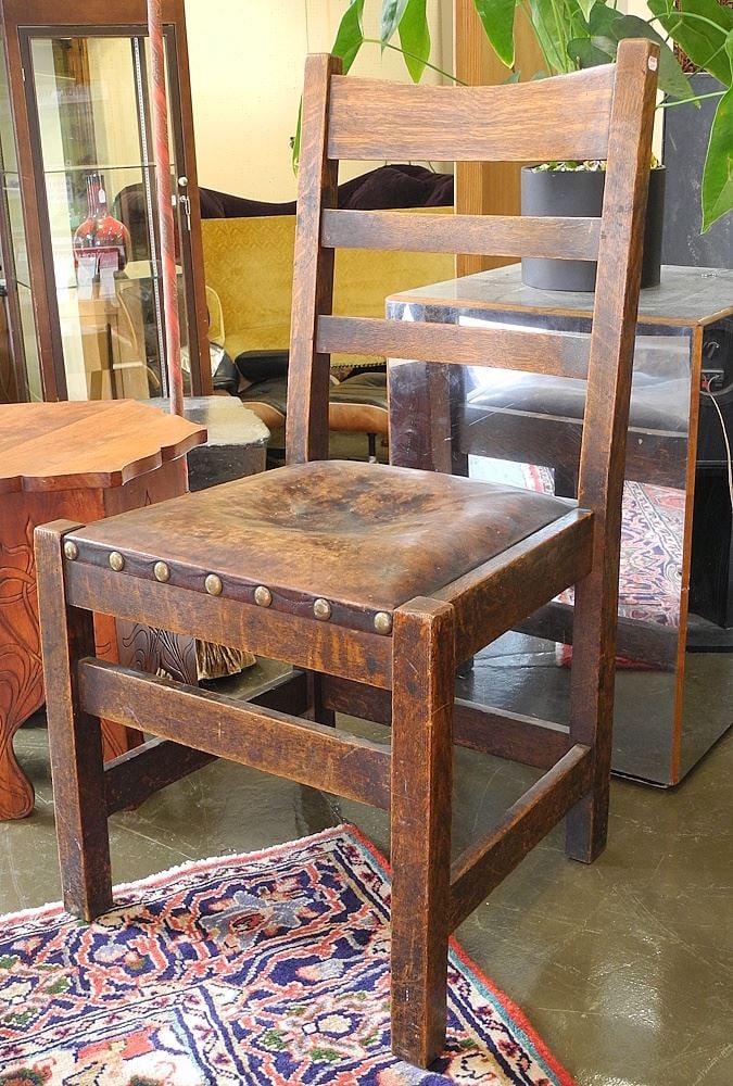 Owen Sound Chair Co. Oak Arts & Crafts Side Chair, 36"h. (1 of 2)