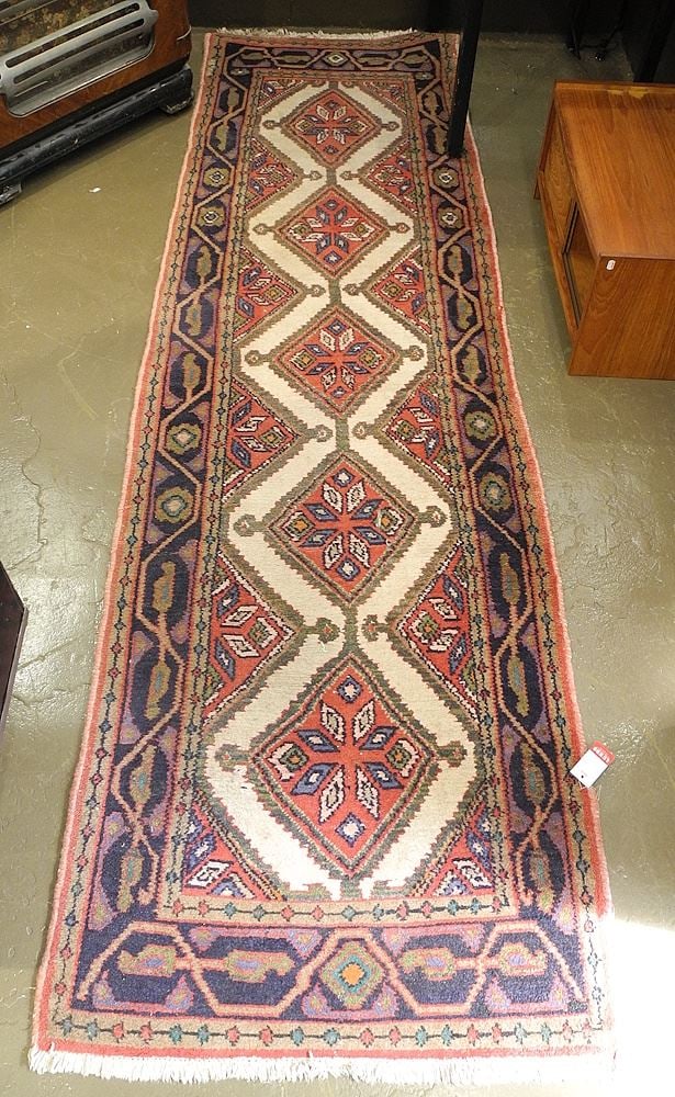 Iranian Hand Knotted Wool Runner, Approximately 9'7" x 2'10". (1 of 4)