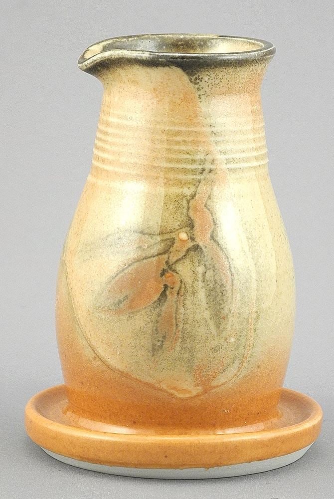 Porcelain Cruet Jug signed (Larry) Aguilar Studio, 4 1/4"h.: Porcelain Cruet Jug signed (Larry) Aguilar Studio, 4 1/4"h.