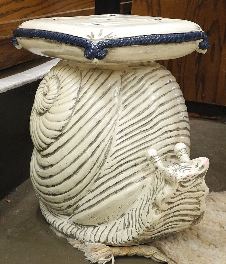 Ceramic "Snail" Garden Seat, 18 3/4" h.: Ceramic "Snail" Garden Seat, 18 3/4" h.