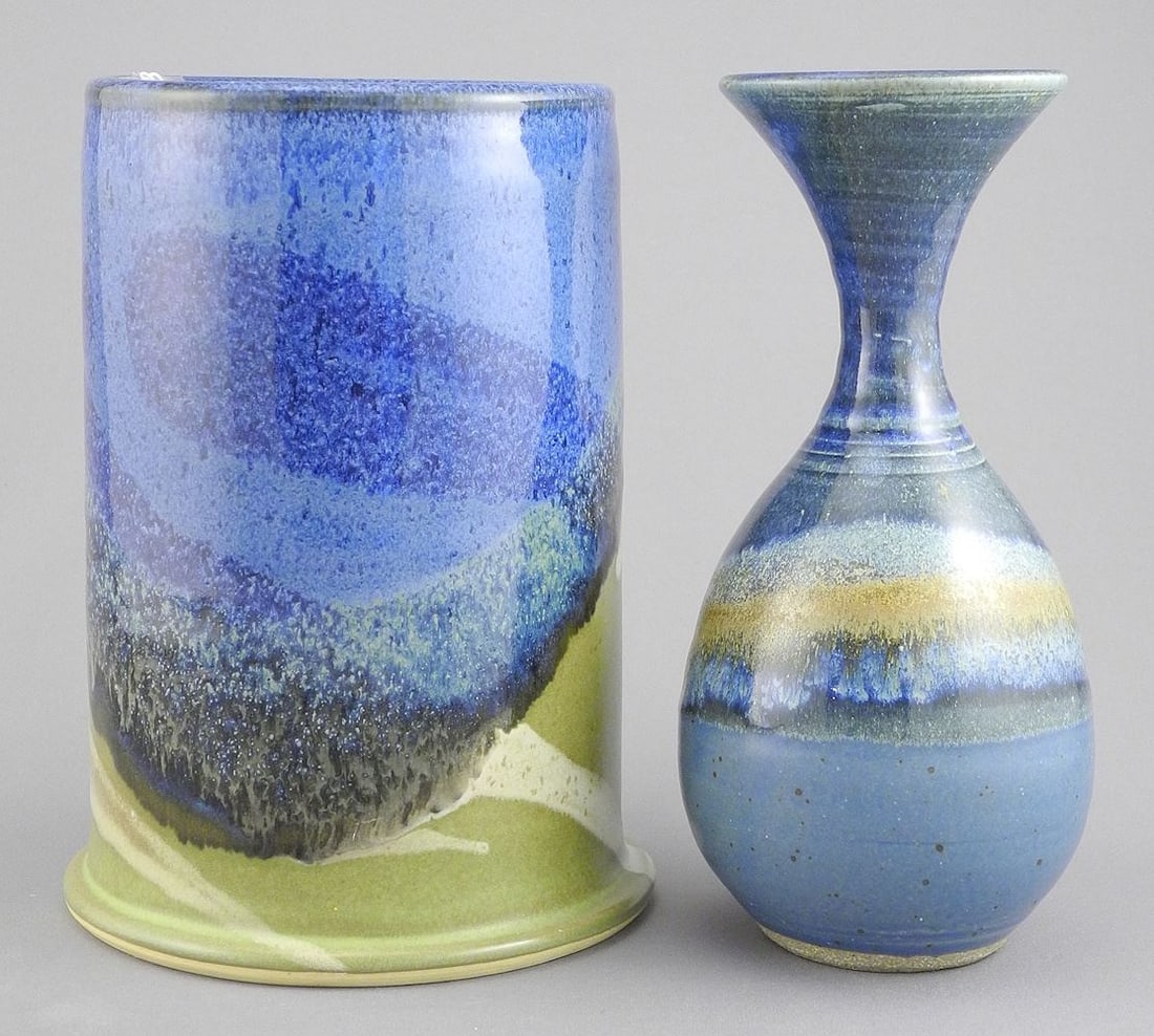 Two Pottery Vases: Darrel (6 7/8"h) & Colby, 7"h. (1 of 3)