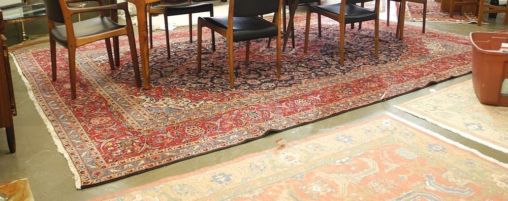 Kashan Carpet Approximately 13'11" x 9'7" (low pile/moth damage): Kashan Carpet Approximately 13'11" x 9'7" (low pile/moth damage)