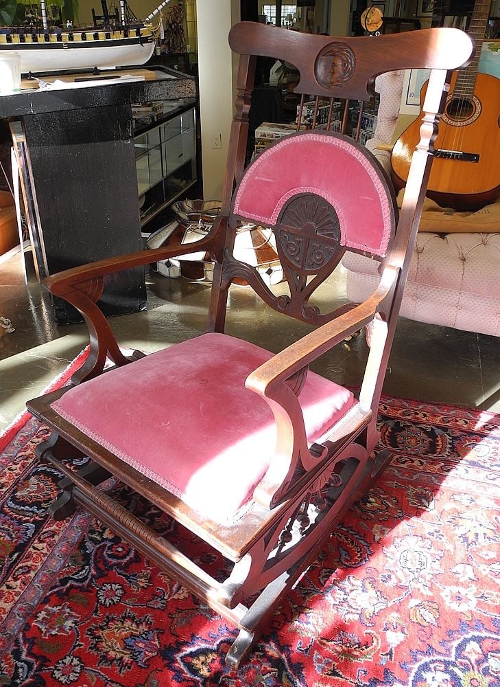 East Lake Mahogany Platform Rocker.: East Lake Mahogany Platform Rocker.