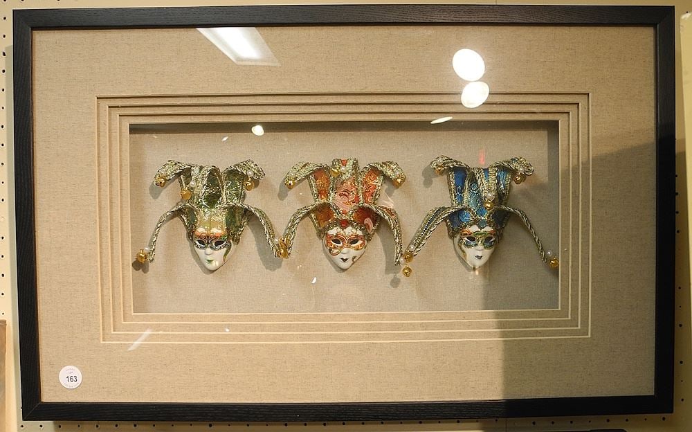 Venetian Mask Shadow Box, 31 1/2"w. (1 of 1)