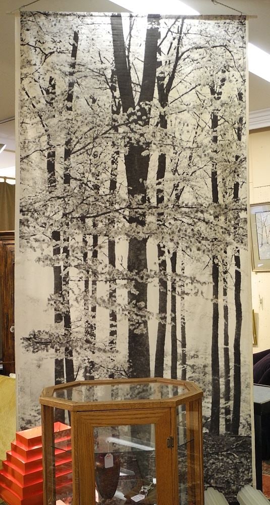 Grautex Art Handprint by Ronald Hansen, Copenhagen, 101 x 48", "Beeches".: Grautex Art Handprint by Ronald Hansen, Copenhagen, 101 x 48", "Beeches".