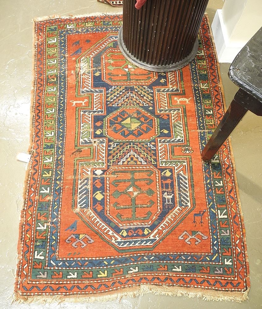 Semi Antique Shiraz Carpet Approximately 5'6" x 3'6". (1 of 2)