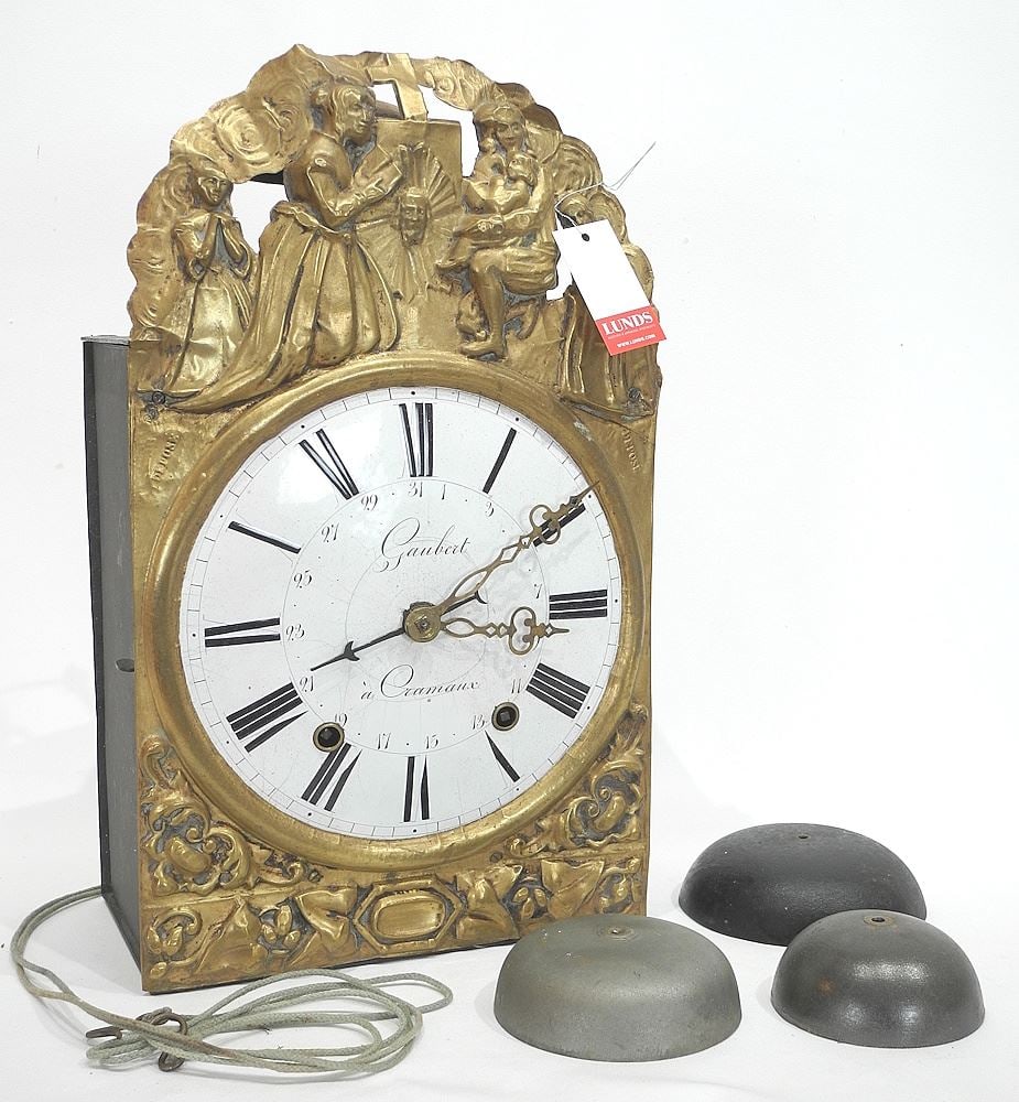 Mid 19th C. Gaubert a Cramaux Comtoise Movement Clock, 18"h (as found). (1 of 6)