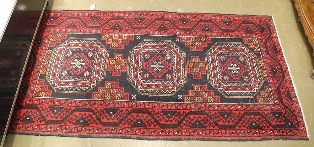 Hand Knotted Persian Carpet Approximately 3'4" x 6'5". (1 of 2)