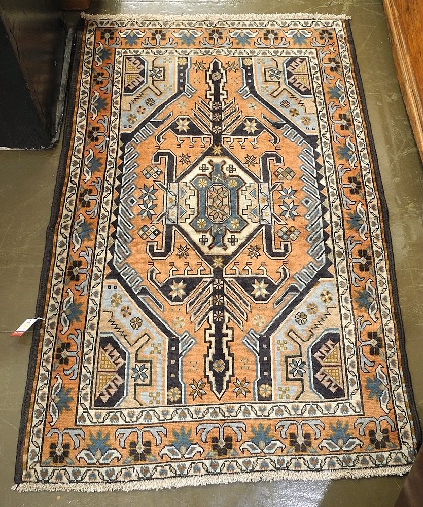 Hand Knotted Wool Ardabil Runner Approximately 3'3" x 5'. (1 of 3)
