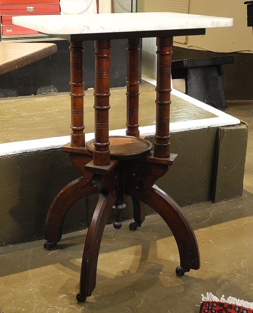 Marble Top Eastlake Parlour Table, 29"h. (1 of 2)
