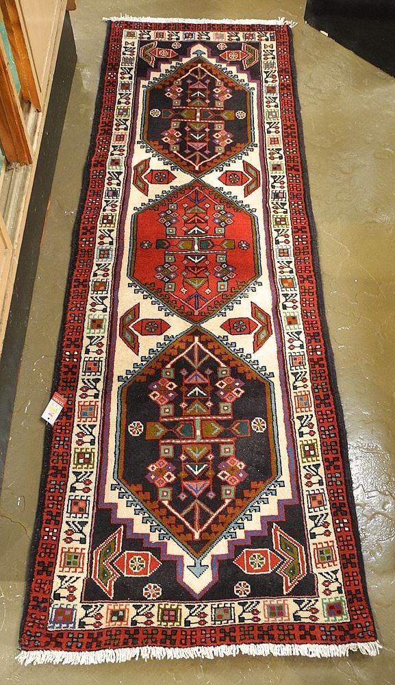 Hand Knotted Wool Ardabil Runner Approximately 2'4" x 7'. (1 of 3)