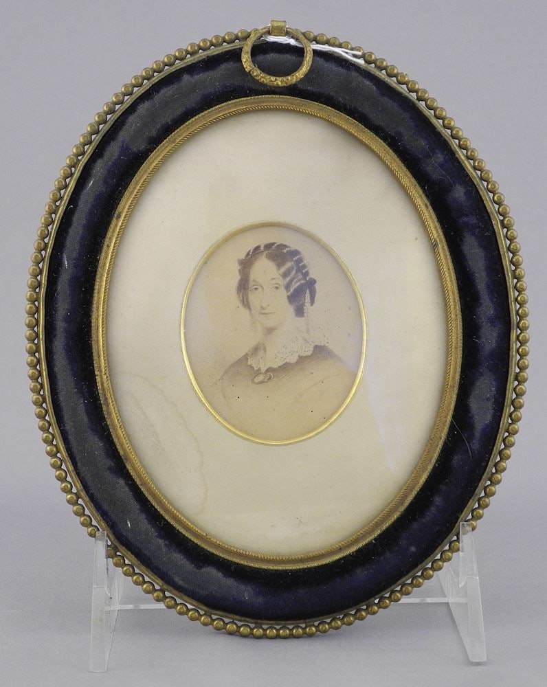 19th C. Portrait: Jacquetta Hall / Preston Hall / Midlothian, 6 3/8"h.: 19th C. Portrait: Jacquetta Hall / Preston Hall / Midlothian, 6 3/8"h.