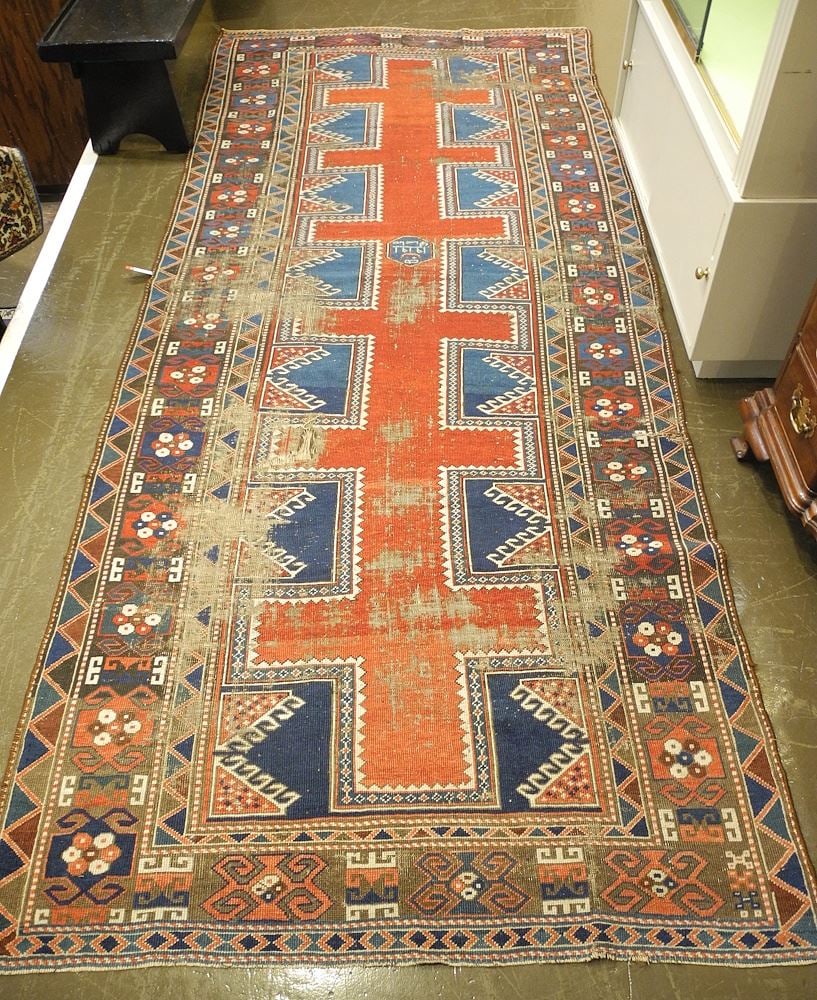 Antique Caucasian Carpet, Signed, Approx. 10'*" x 4'9". (1 of 7)