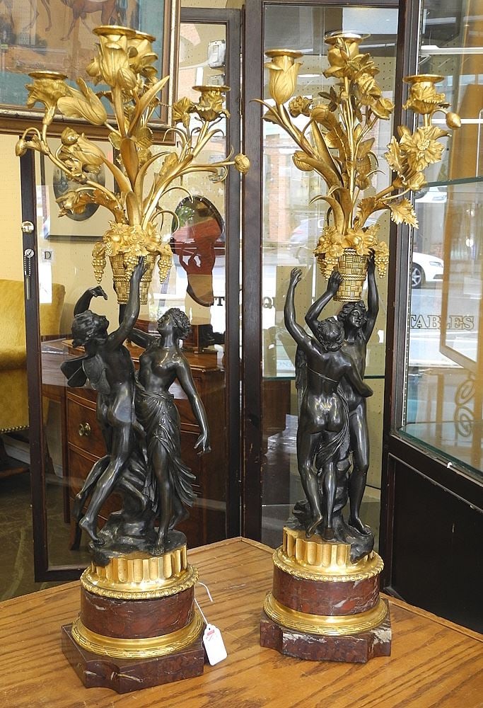 Pair of Louis XVI Figural Lamps, 31"h (need wiring). (1 of 9)