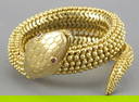 18K (marked) Tiffany Yellow Gold & Ruby Snake Bracelet, 82g. -