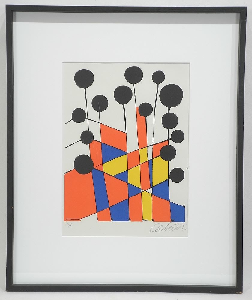 Serigraph Signed (Alexander) Calder A/P, 13 3/4" x 10", "Balloons". (1 of 9)