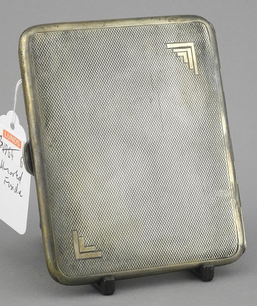 Hallmarked Silver Cigarette Case, S S & BM / Birmingham, 4", 126g. (1 of 3)