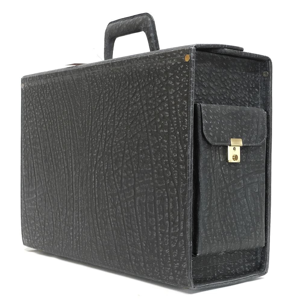 Black South African Buffalo Legal File Case, 18 1/4"w.: Black South African Buffalo Legal File Case, 18 1/4"w.