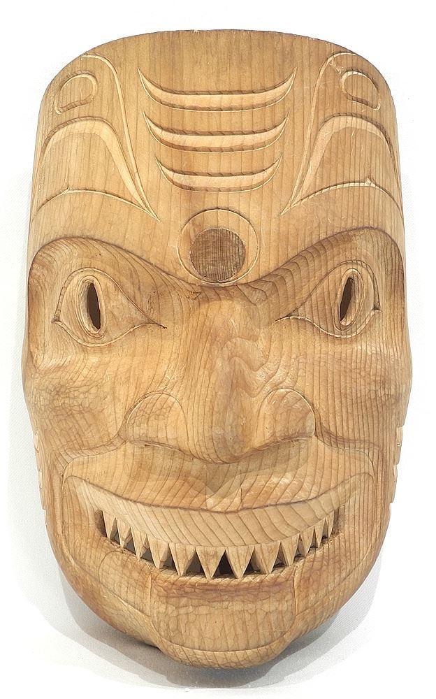 Northwest Coast Style Dogfish Mask Signed Paul Johnny, 11 3/4"h. (1 of 3)