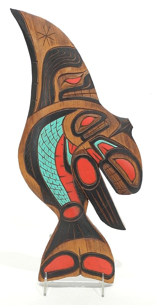 Northwest Coast Panel Carving signed August Sylvester, 17 5/8"h. (1 of 2)