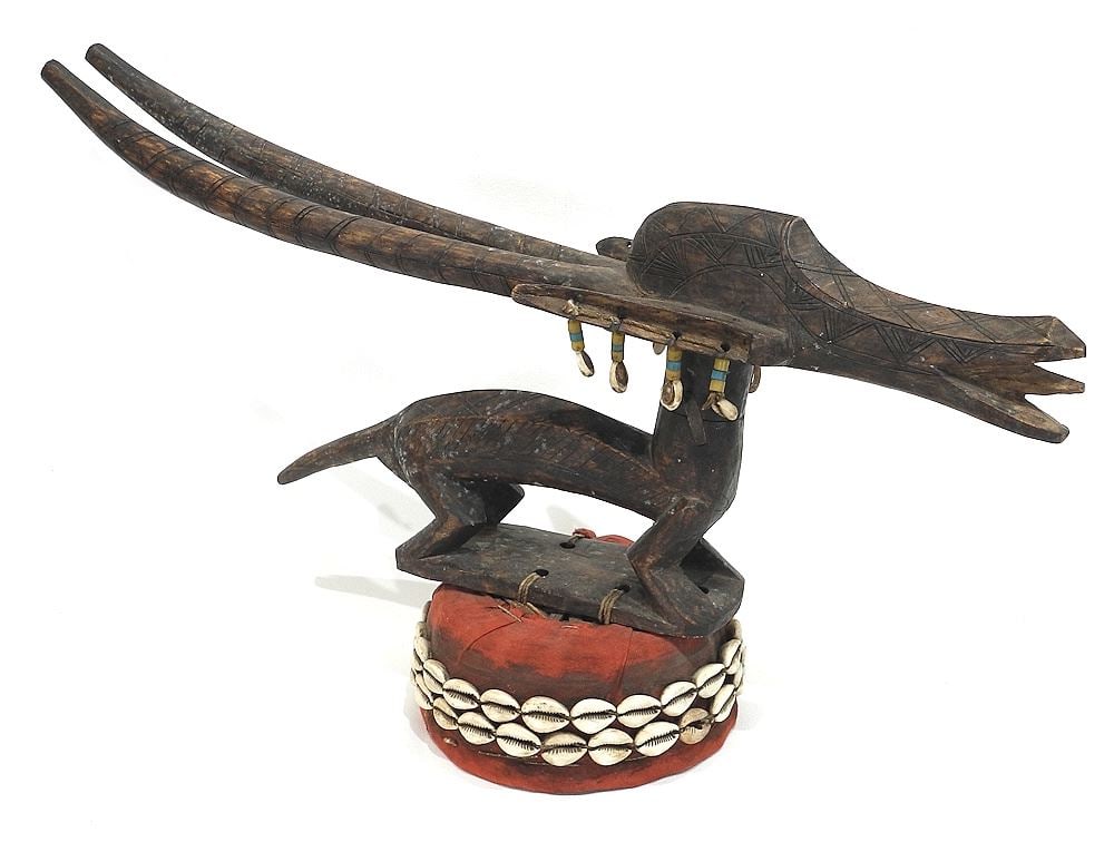 Old Chiwara Antelope Headdress, 22 1/2"L.: Old Chiwara Antelope Headdress, 22 1/2"L.