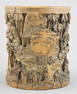 Qing Carved Bamboo Brush Pot, 5 1/4" h.