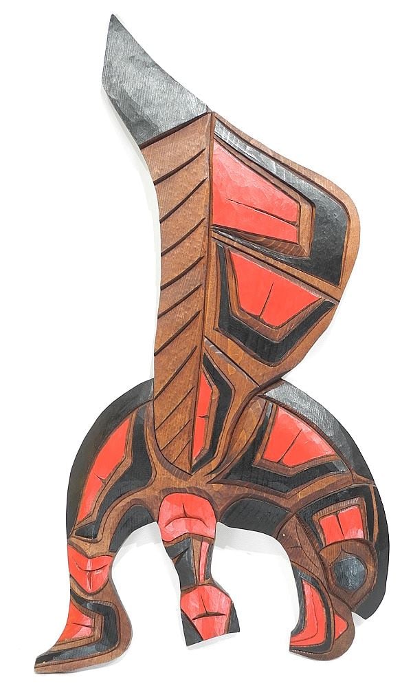 Coast Salish Eagle Plaque Monogrammed DW, 21"h. (1 of 2)
