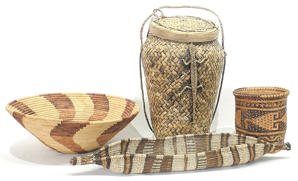 Collection of Four Baskets, Tallest 15 3/4". (1 of 4)