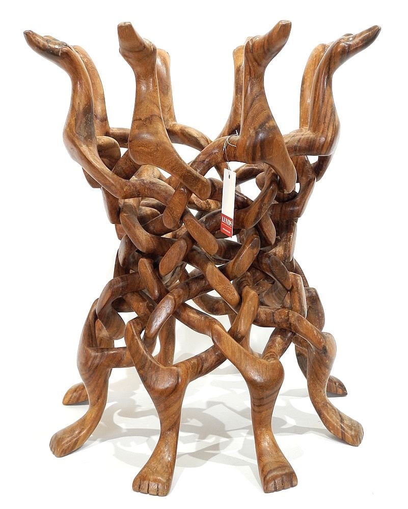 South Asian Hardwood Elephant (18"h) & Elephant Coat Rack.: South Asian Hardwood Elephant (18"h) & Elephant Coat Rack.