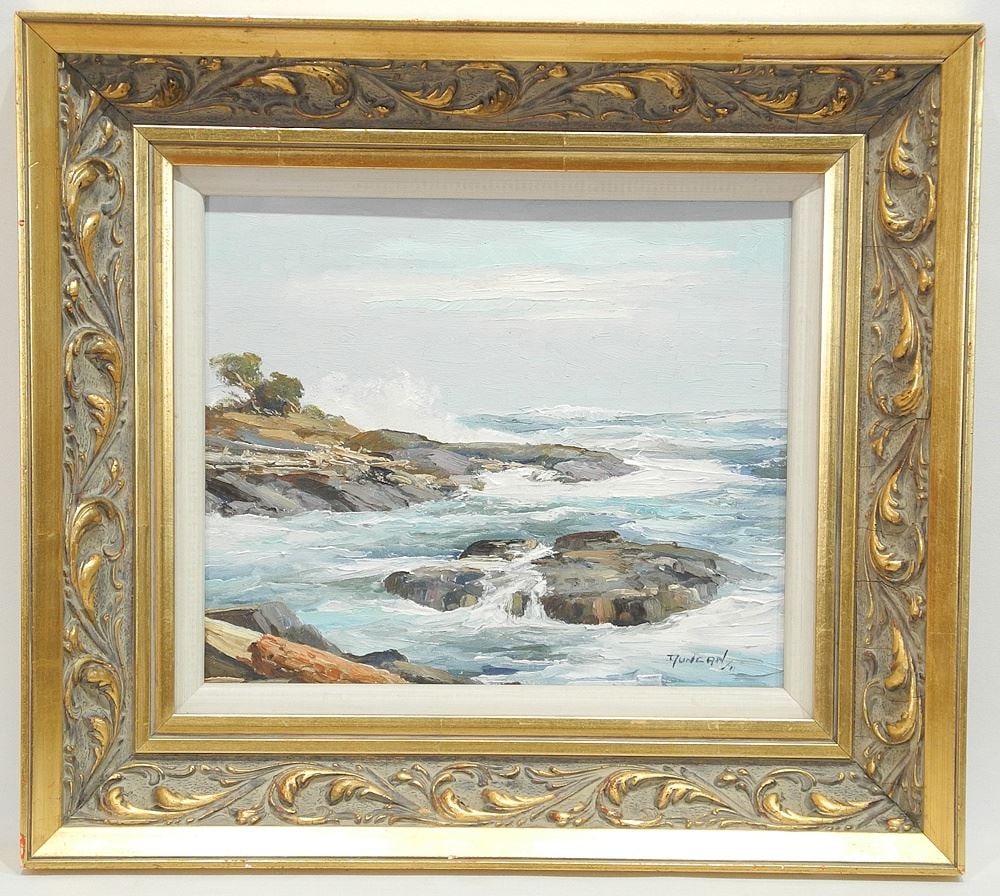 Oil on Artists Board signed Duncan (MacKinnon Crockford), 10 3/4 x 12 7/8", "December Gale...: Oil on Artists Board signed Duncan (MacKinnon Crockford), 10 3/4 x 12 7/8", "December Gale...