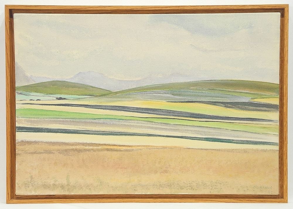 Acrylic on Canvas signed Douglas Barry, 16 1/2 x 24", "North of Cowley".: Acrylic on Canvas signed Douglas Barry, 16 1/2 x 24", "North of Cowley".