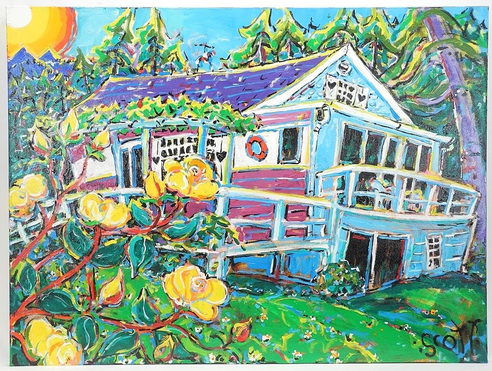 Oil on Canvas signed (Brian) Scott, 30 x 40", "7820 Ship's Point". (1 of 4)