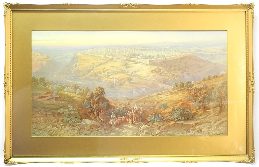 Hand Touched Lithograph signed S. Lawson Booth, 14" x 26", "Jerusalem": Hand Touched Lithograph signed S. Lawson Booth, 14" x 26", "Jerusalem"
