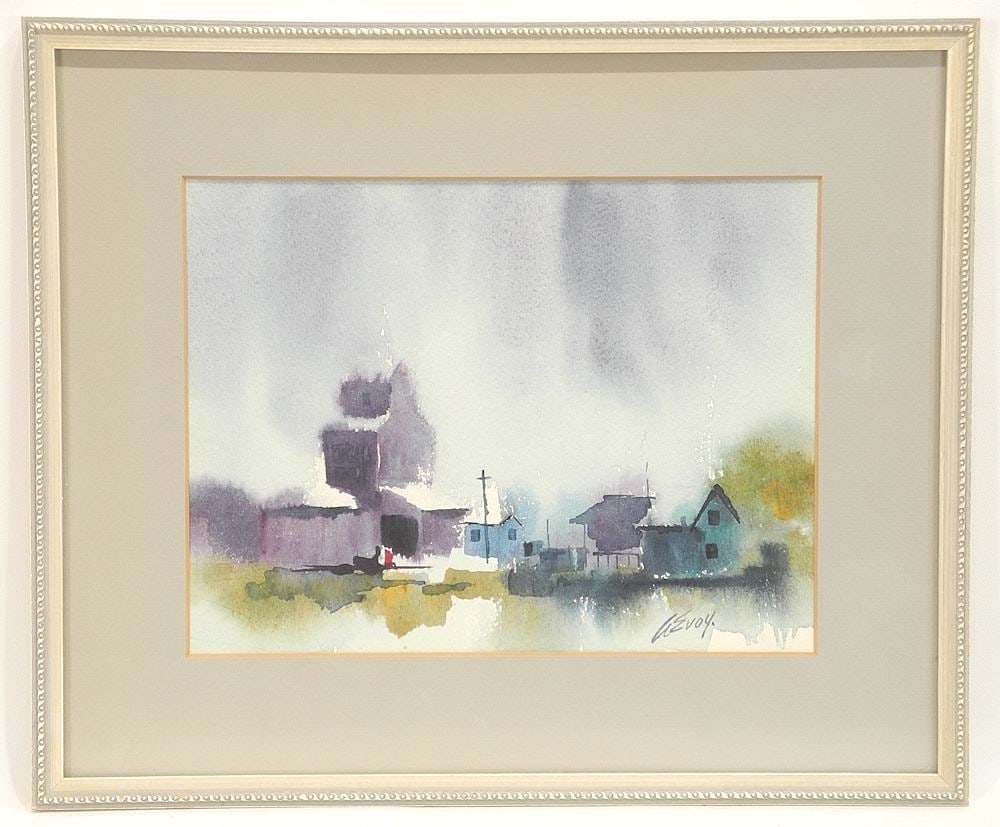 Watercolour signed Arthur Evoy, 8 1/2 x 11", "Houses". (1 of 4)