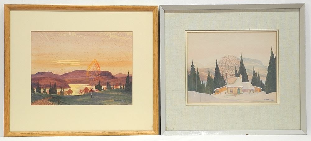 Two signed (Graham Noble) Norwell, Smaller 8 x 10", "Laurentian Scenes" (one badly foxed). (1 of 6)
