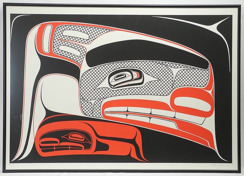Serigraph signed Robert Davidson, 2 28 5/8 x 40 3/4", "Wolf" #25/99. (1 of 4)