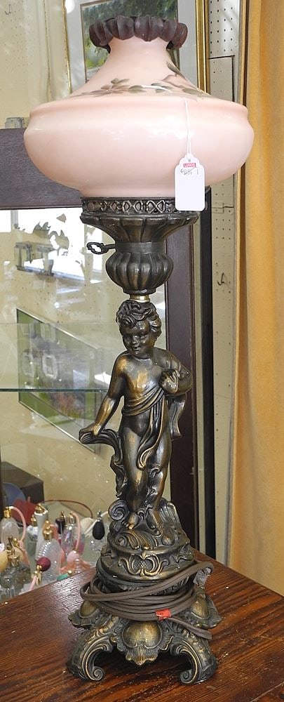 1960's Copper Finish Figural Table Lamp, 25 1/2"h. (1 of 2)