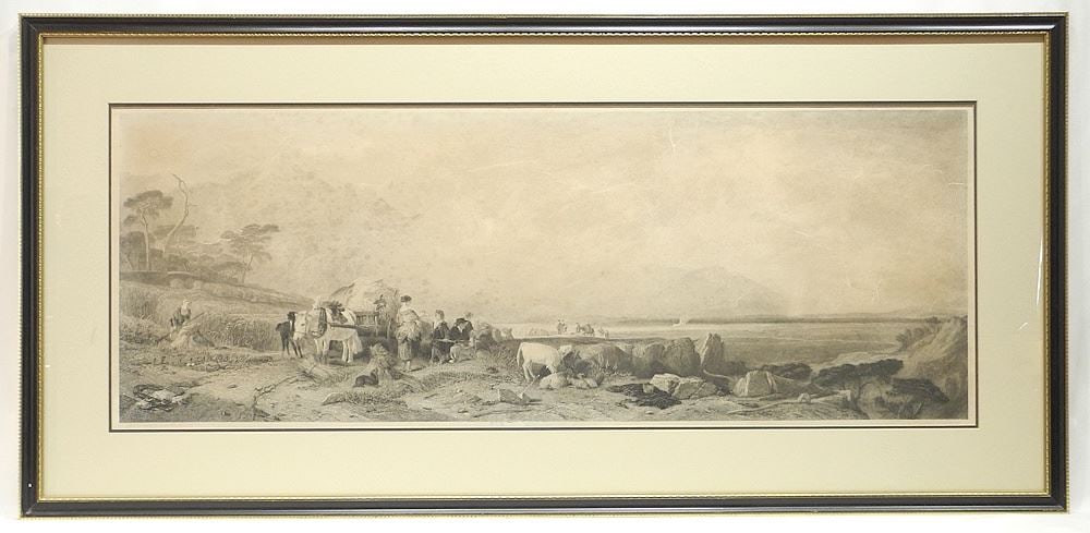 19th Century Framed Engraving, 14 1/4" x 38 1/2" (1 of 3)