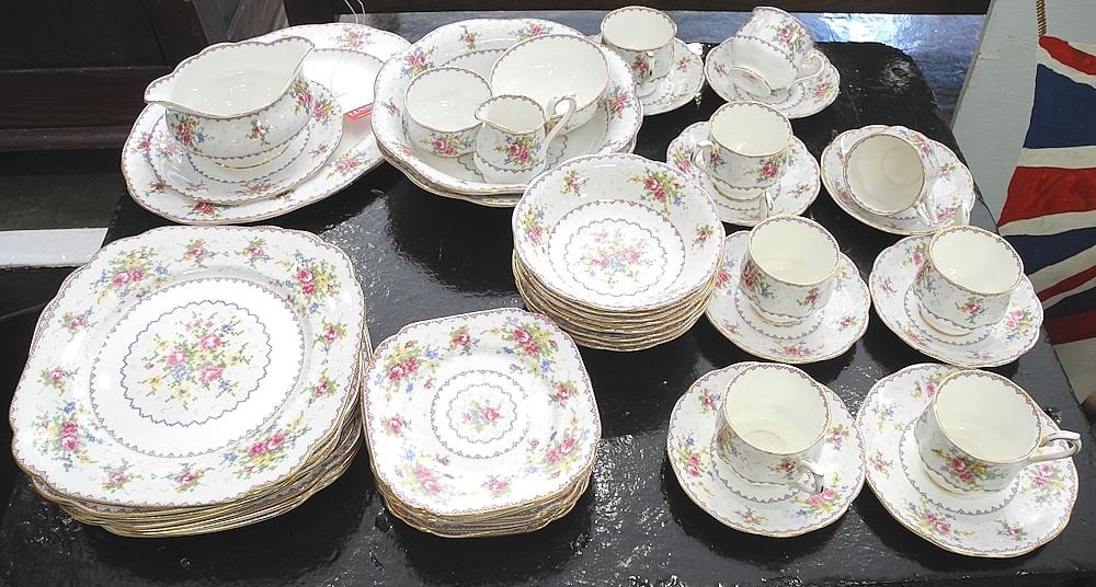 Eight Place Settings Royal Albert Petit Point Dinner China. (1 of 3)