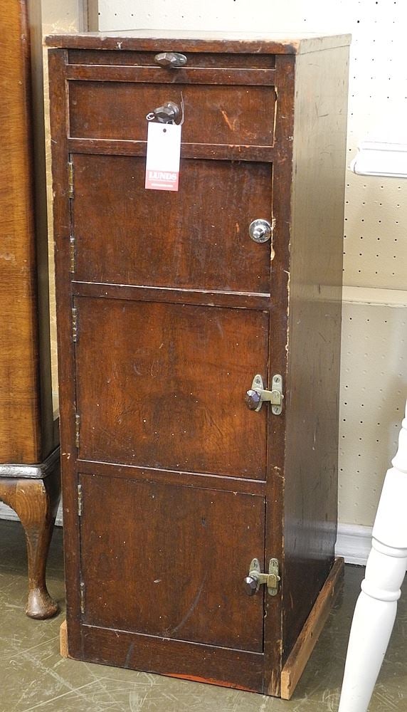 Vintage Homebuilt Mixed Wood Storage Unit, 30"h. (1 of 1)