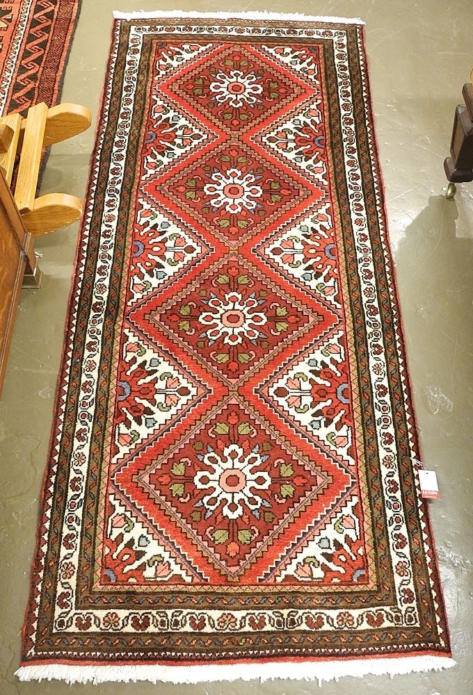 Hand Knotted Persian Carpet Approximately 6'7" x 2'9". (1 of 2)