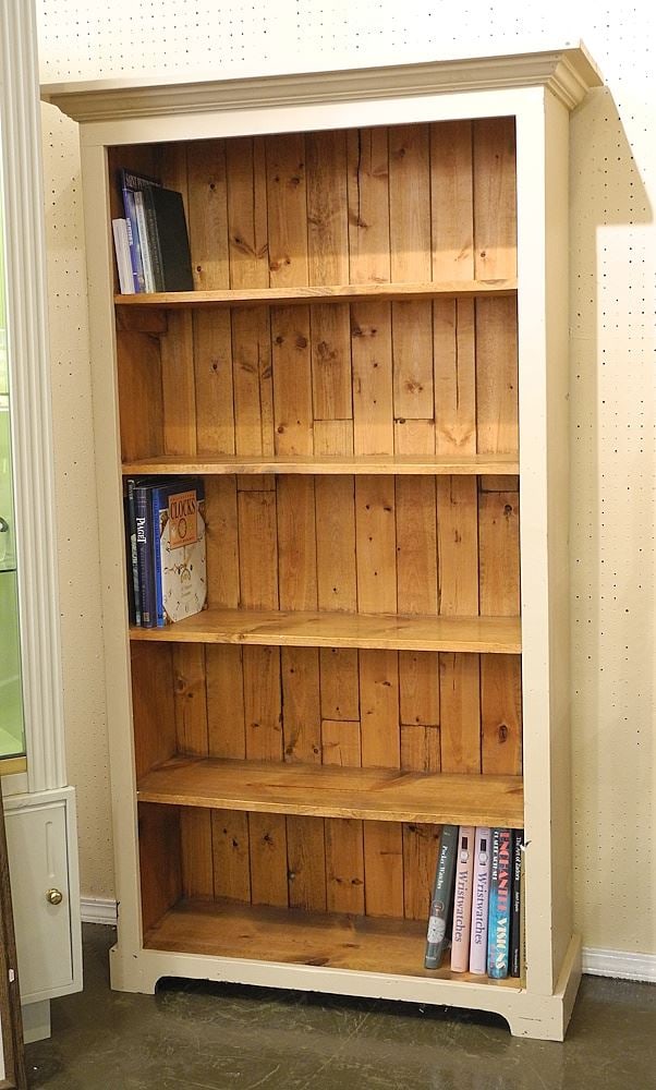 Painted Pine Bookcase, 40 x 14 x 72 1/2". (1 of 2)