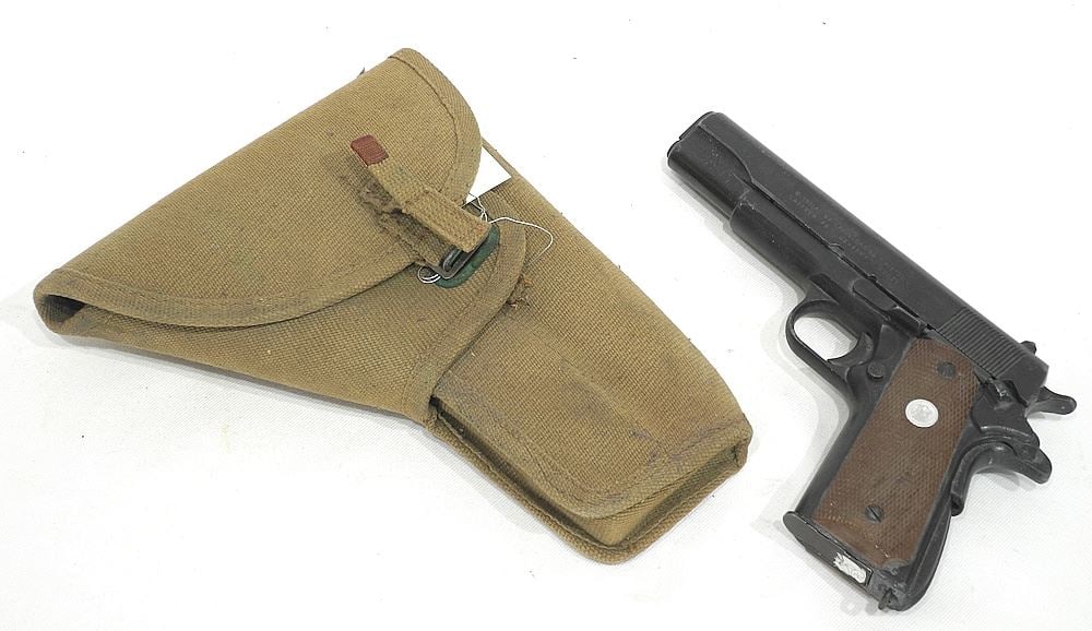 Replica M-1911 A1 Caliber .45 Pistol with Canvas Holster, 10"L.: Replica M-1911 A1 Caliber .45 Pistol with Canvas Holster, 10"L.