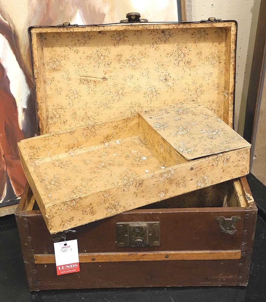 Late 19th/Early 20th C. Doll's Trunk , 15"w. (1 of 2)