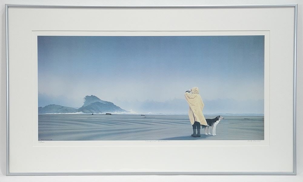 Limited Edition Print signed Keith Hiscock, 11 3/4 x 23 7/8", Northwest Encounter" #105/300. (1 of 4)