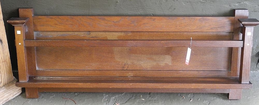 Arts & Crafts Oak Hanging Plate Rack 40 1/2"w (lacking trip piece). (1 of 1)