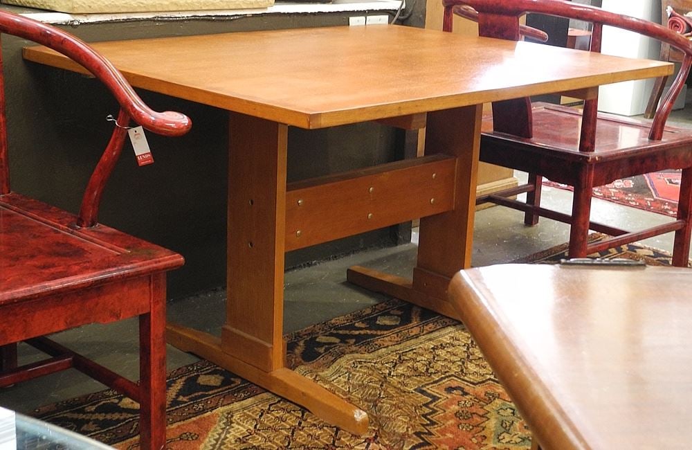 Danish Modern-Style Trestle Utility Table, 46 1/2"w. (1 of 4)