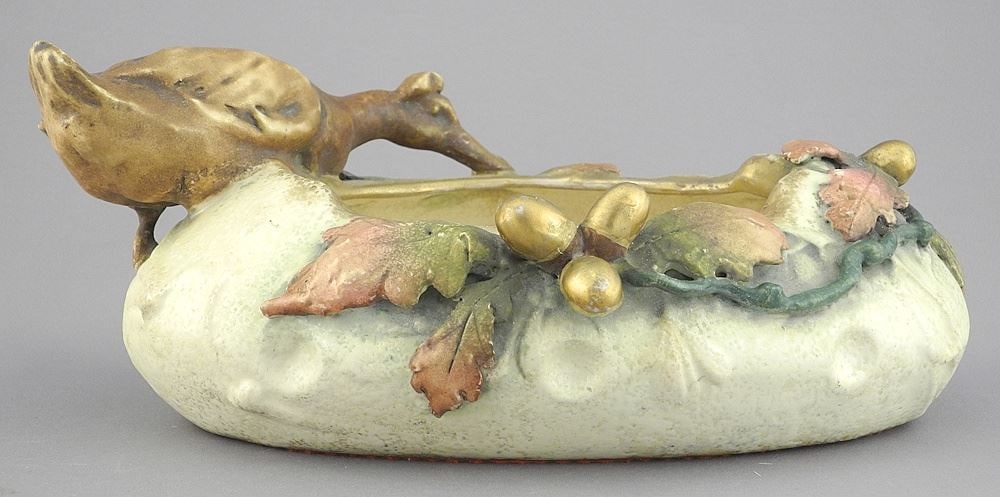 Amphora Austria Oval Duck Dish (condition noted).: Amphora Austria Oval Duck Dish (condition noted).