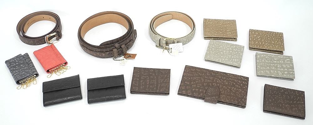 Collection of South African Buffalo Wallets & Belts.: Collection of South African Buffalo Wallets & Belts.
