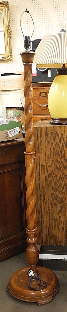 Mahogany Barley Twist Floor Lamp, 71 1/2"h. (1 of 1)